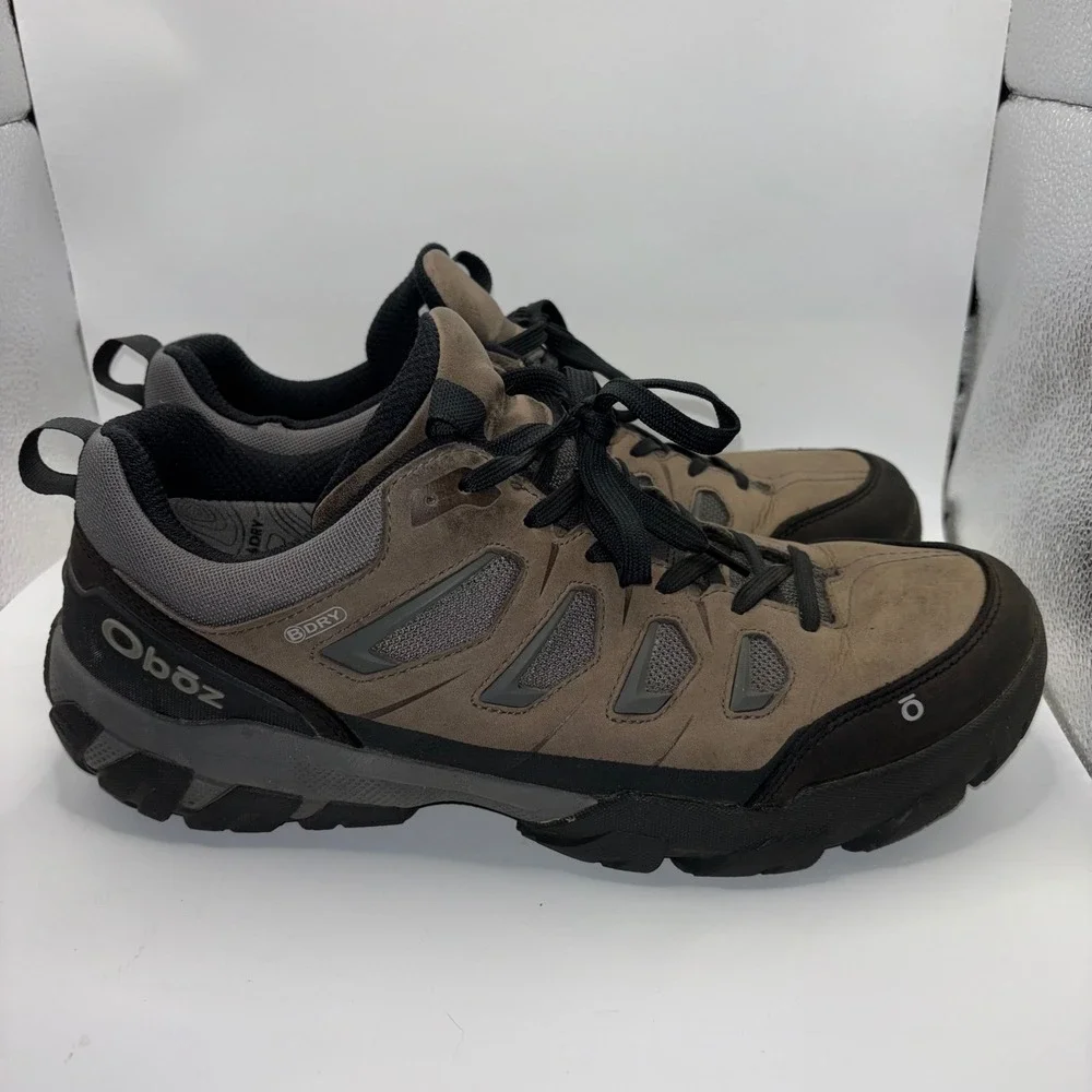 Oboz Bridger Low B-DRY Waterproof Hiking Shoes Mens 11 Brown Black Cordura
